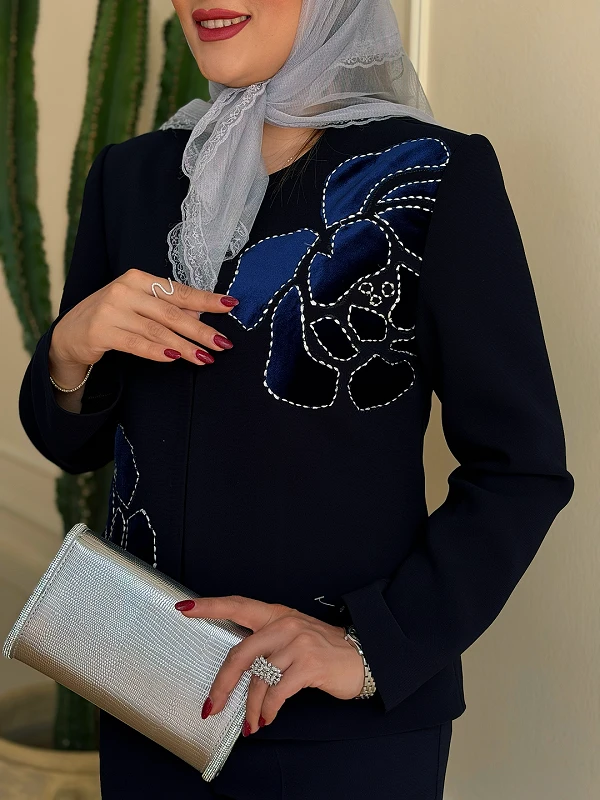 کت تیکه دوزی رز مخملی