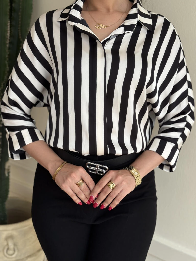 شومیز راه راه اسکی